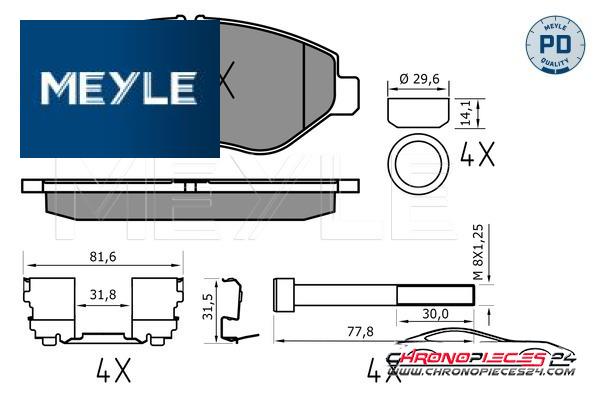 Achat de MEYLE 025 292 2920/PD Kit de plaquettes de frein, frein à disque pas chères