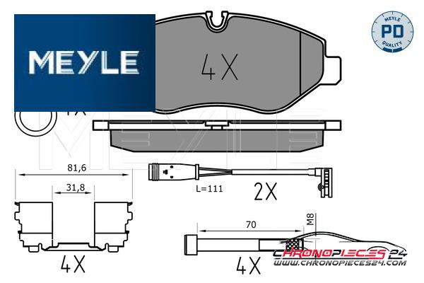 Achat de MEYLE 025 291 9220/PD Kit de plaquettes de frein, frein à disque pas chères