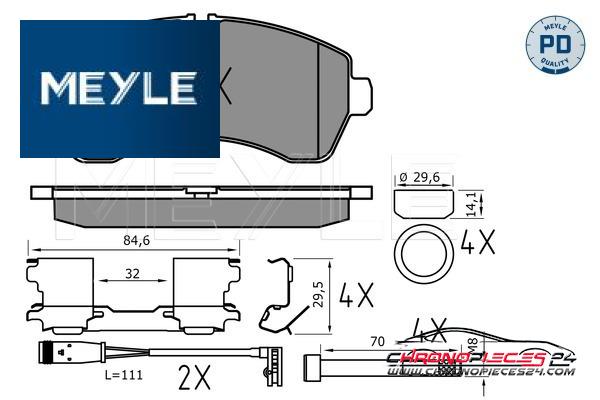 Achat de MEYLE 025 292 0020/PD Kit de plaquettes de frein, frein à disque pas chères