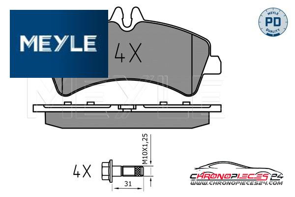 Achat de MEYLE 025 292 1720/PD Kit de plaquettes de frein, frein à disque pas chères