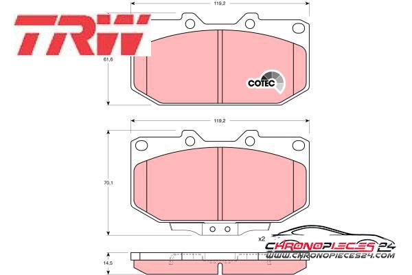 Achat de TRW GDB1006 Kit de plaquettes de frein, frein à disque pas chères