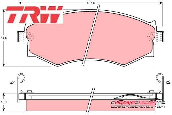 Achat de TRW GDB1008 Kit de plaquettes de frein, frein à disque pas chères