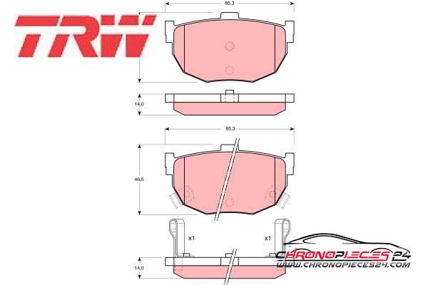 Achat de TRW GDB1010 Kit de plaquettes de frein, frein à disque pas chères