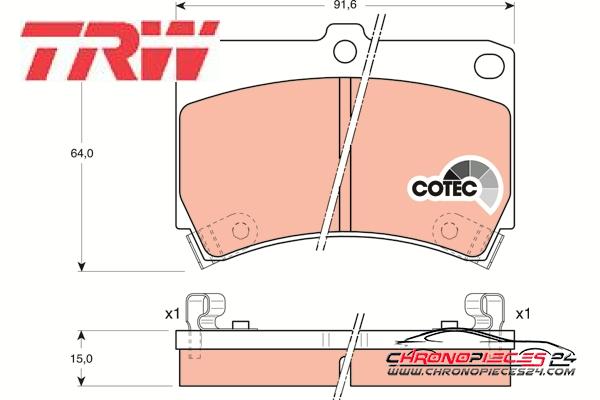 Achat de TRW GDB1024 Kit de plaquettes de frein, frein à disque pas chères