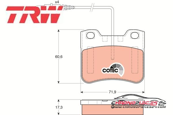 Achat de TRW GDB1031 Kit de plaquettes de frein, frein à disque pas chères