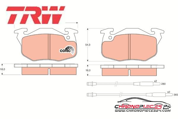 Achat de TRW GDB1033 Kit de plaquettes de frein, frein à disque pas chères