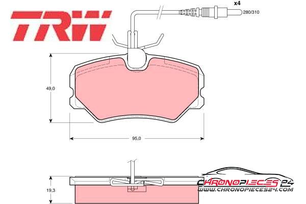 Achat de TRW GDB1039 Kit de plaquettes de frein, frein à disque pas chères