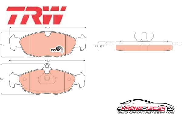 Achat de TRW GDB1040 Kit de plaquettes de frein, frein à disque pas chères