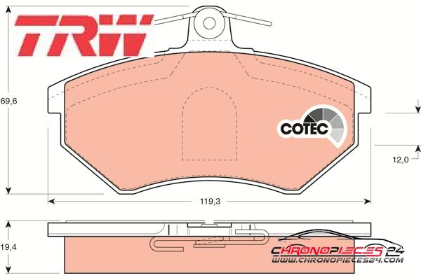 Achat de TRW GDB1044 Kit de plaquettes de frein, frein à disque pas chères