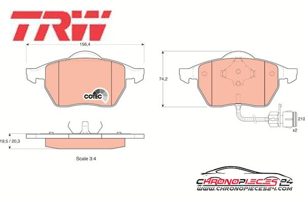 Achat de TRW GDB1049 Kit de plaquettes de frein, frein à disque pas chères