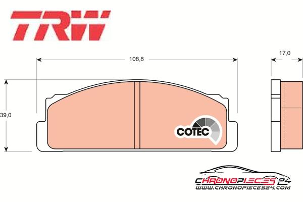 Achat de TRW GDB106 Kit de plaquettes de frein, frein à disque pas chères