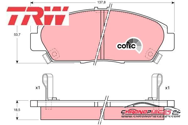 Achat de TRW GDB1061 Kit de plaquettes de frein, frein à disque pas chères