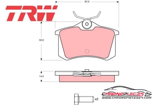 Achat de TRW GDB1073 Kit de plaquettes de frein, frein à disque pas chères