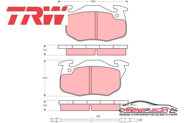 Achat de TRW GDB1079 Kit de plaquettes de frein, frein à disque pas chères