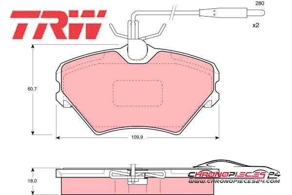 Achat de TRW GDB1087 Kit de plaquettes de frein, frein à disque pas chères