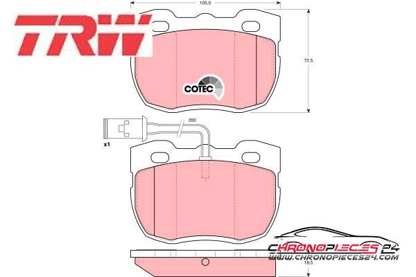 Achat de TRW GDB1093 Kit de plaquettes de frein, frein à disque pas chères