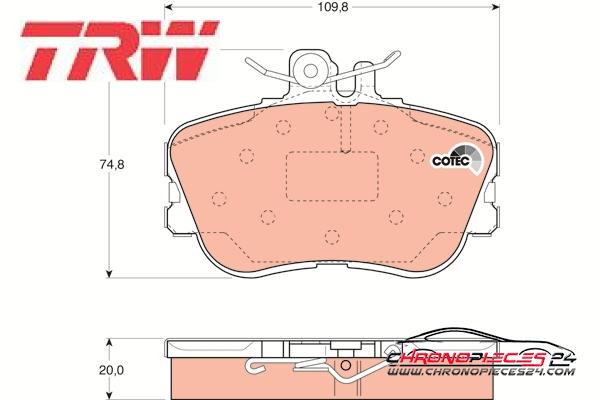 Achat de TRW GDB1094 Kit de plaquettes de frein, frein à disque pas chères