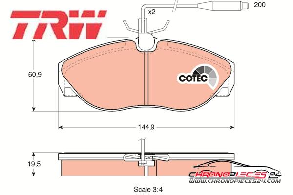 Achat de TRW GDB1105 Kit de plaquettes de frein, frein à disque pas chères