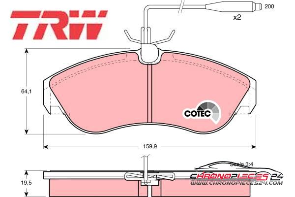 Achat de TRW GDB1106 Kit de plaquettes de frein, frein à disque pas chères