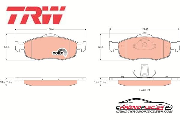 Achat de TRW GDB1107 Kit de plaquettes de frein, frein à disque pas chères