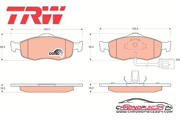 Achat de TRW GDB1108 Kit de plaquettes de frein, frein à disque pas chères