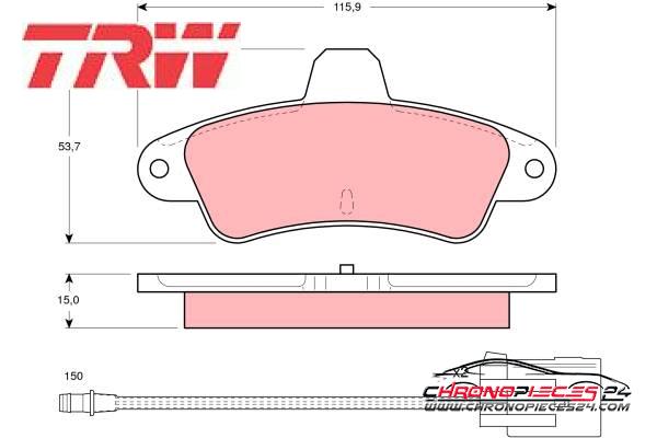 Achat de TRW GDB1112 Kit de plaquettes de frein, frein à disque pas chères