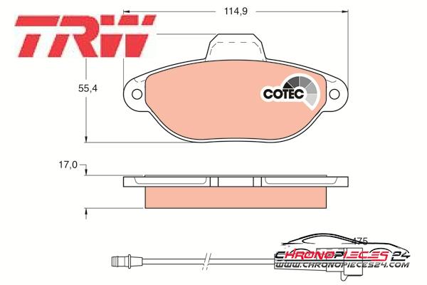 Achat de TRW GDB1115 Kit de plaquettes de frein, frein à disque pas chères