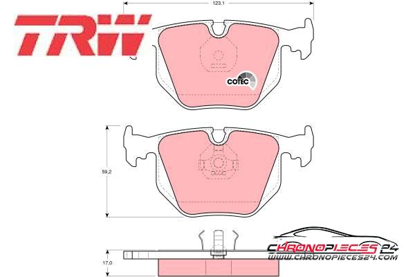 Achat de TRW GDB1119 Kit de plaquettes de frein, frein à disque pas chères