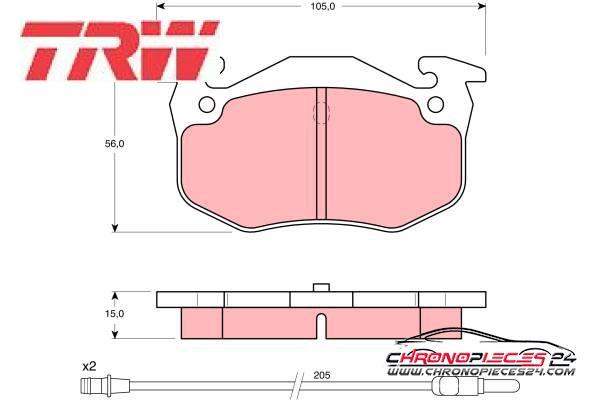 Achat de TRW GDB1120 Kit de plaquettes de frein, frein à disque pas chères