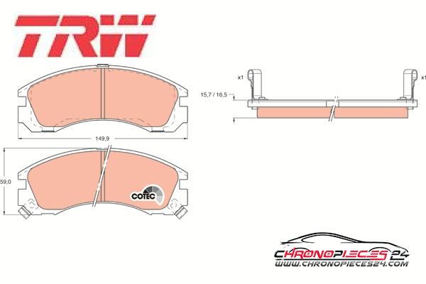 Achat de TRW GDB1126 Kit de plaquettes de frein, frein à disque pas chères