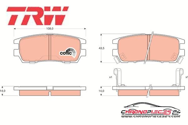 Achat de TRW GDB1127 Kit de plaquettes de frein, frein à disque pas chères