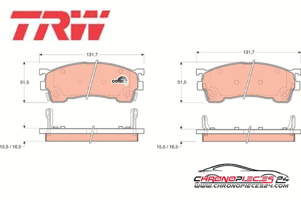 Achat de TRW GDB1139 Kit de plaquettes de frein, frein à disque pas chères