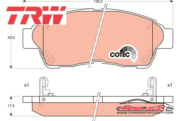 Achat de TRW GDB1143 Kit de plaquettes de frein, frein à disque pas chères