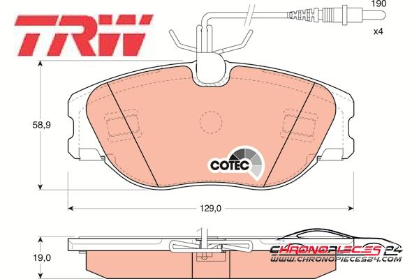 Achat de TRW GDB1148 Kit de plaquettes de frein, frein à disque pas chères