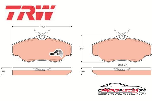 Achat de TRW GDB1156 Kit de plaquettes de frein, frein à disque pas chères