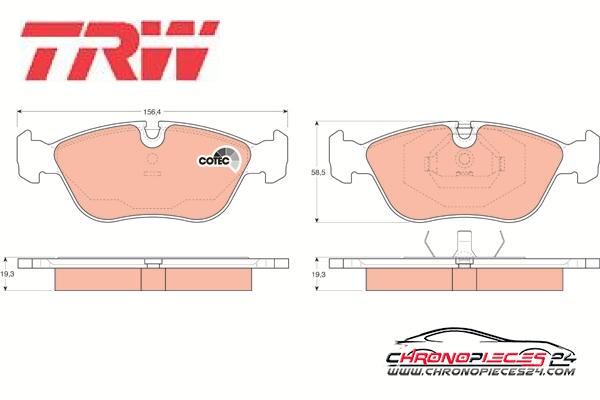 Achat de TRW GDB1159 Kit de plaquettes de frein, frein à disque pas chères