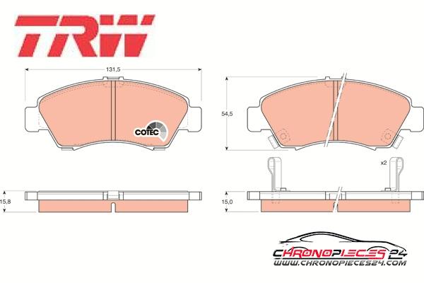 Achat de TRW GDB1164 Kit de plaquettes de frein, frein à disque pas chères