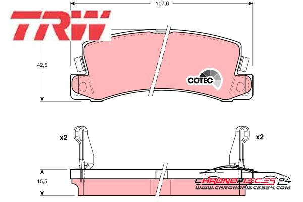 Achat de TRW GDB1168 Kit de plaquettes de frein, frein à disque pas chères