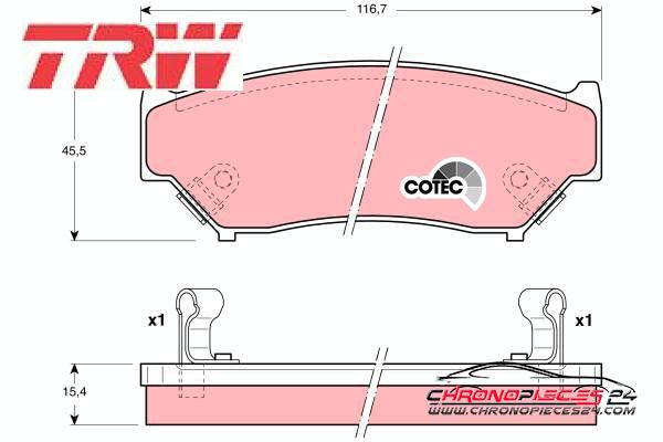 Achat de TRW GDB1174 Kit de plaquettes de frein, frein à disque pas chères