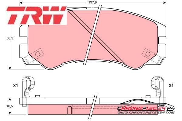 Achat de TRW GDB1186 Kit de plaquettes de frein, frein à disque pas chères