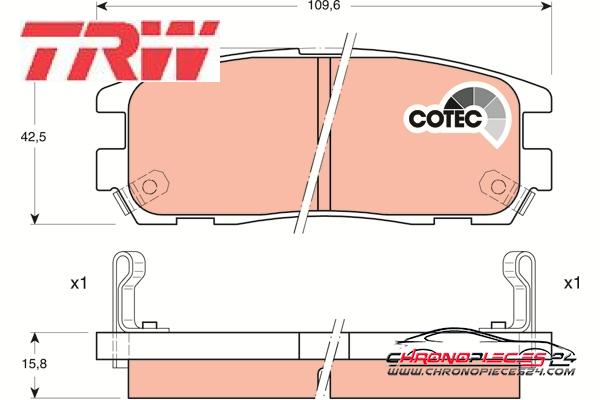 Achat de TRW GDB1187 Kit de plaquettes de frein, frein à disque pas chères