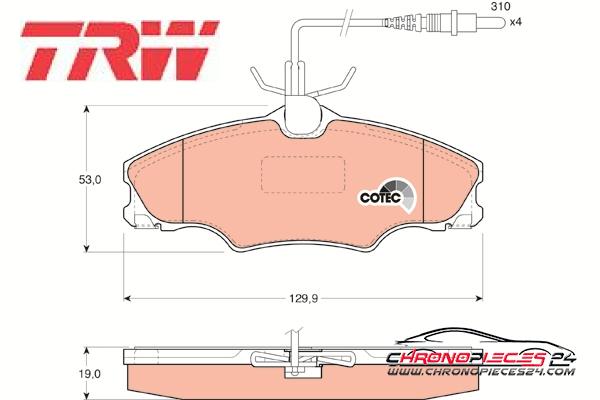 Achat de TRW GDB1193 Kit de plaquettes de frein, frein à disque pas chères