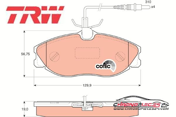 Achat de TRW GDB1194 Kit de plaquettes de frein, frein à disque pas chères