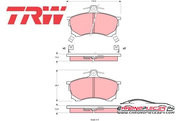 Achat de TRW GDB1197 Kit de plaquettes de frein, frein à disque pas chères