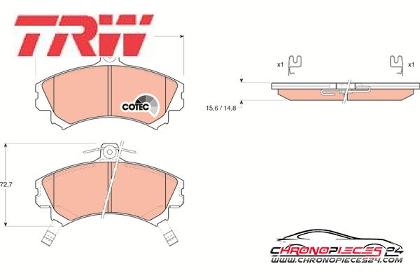 Achat de TRW GDB1198 Kit de plaquettes de frein, frein à disque pas chères