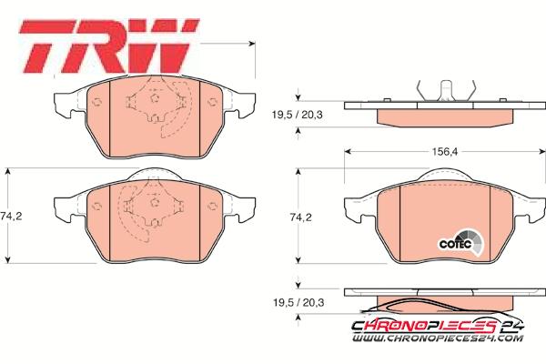 Achat de TRW GDB1200 Kit de plaquettes de frein, frein à disque pas chères