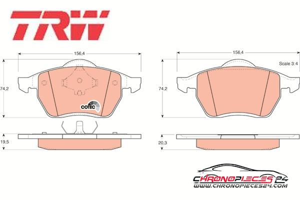 Achat de TRW GDB1204 Kit de plaquettes de frein, frein à disque pas chères