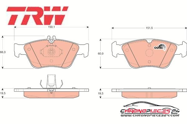 Achat de TRW GDB1205 Kit de plaquettes de frein, frein à disque pas chères