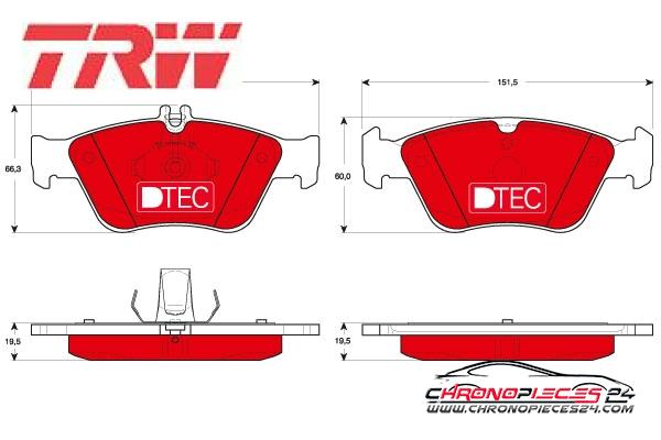 Achat de TRW GDB1205DTE Kit de plaquettes de frein, frein à disque pas chères