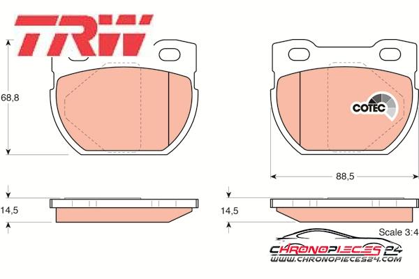 Achat de TRW GDB1209 Kit de plaquettes de frein, frein à disque pas chères